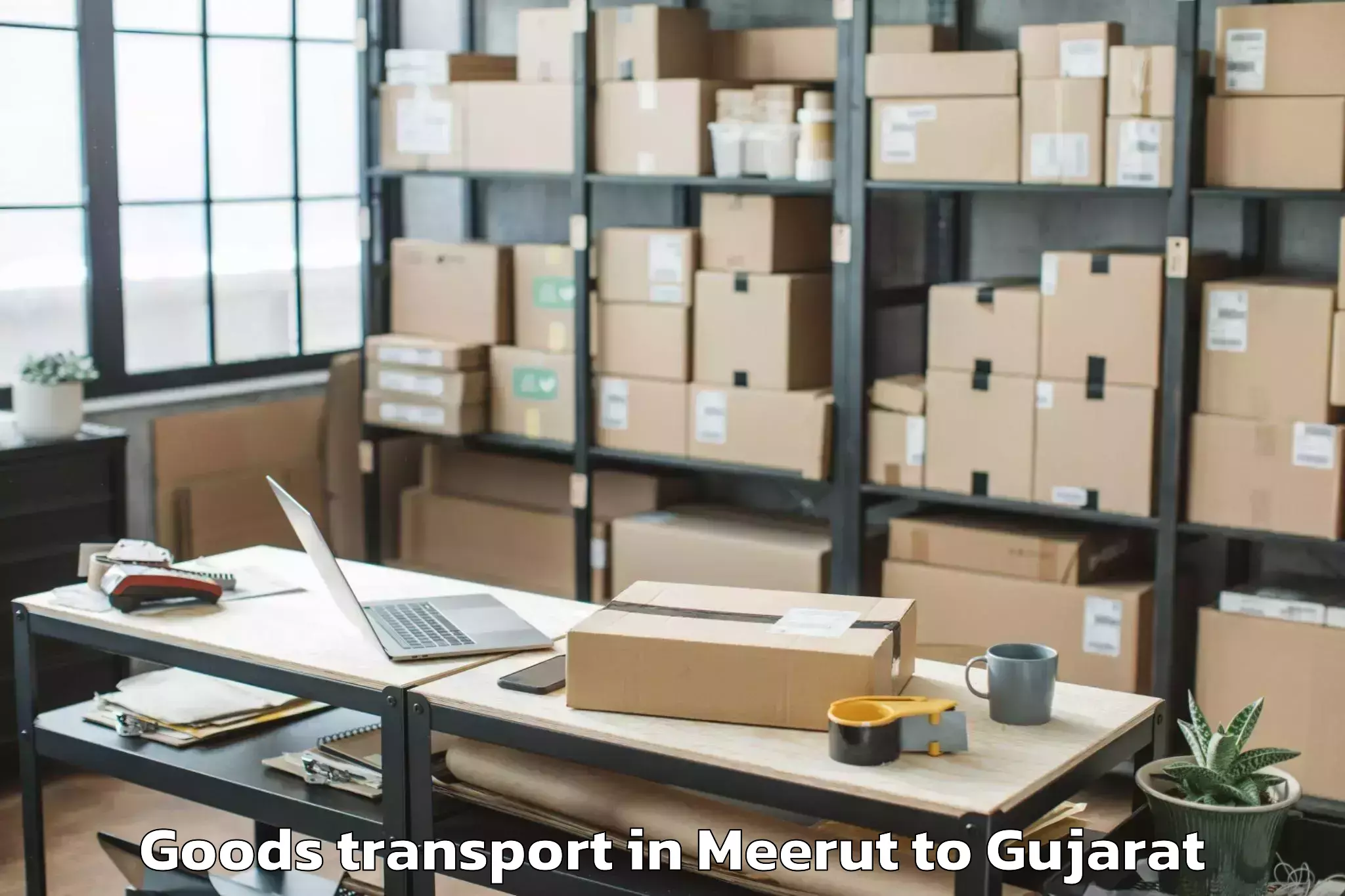 Easy Meerut to Kadana Goods Transport Booking